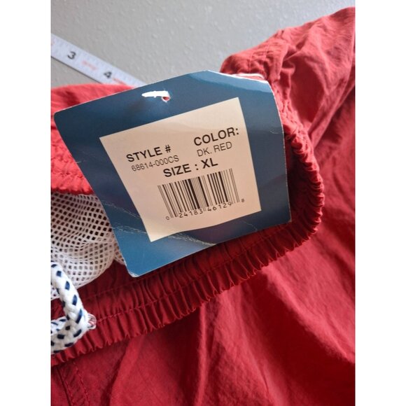 Caribbean Blues Red Swim Trunks Mens Extra Large Mesh Lining Elastic Waist - Picture 5 of 8